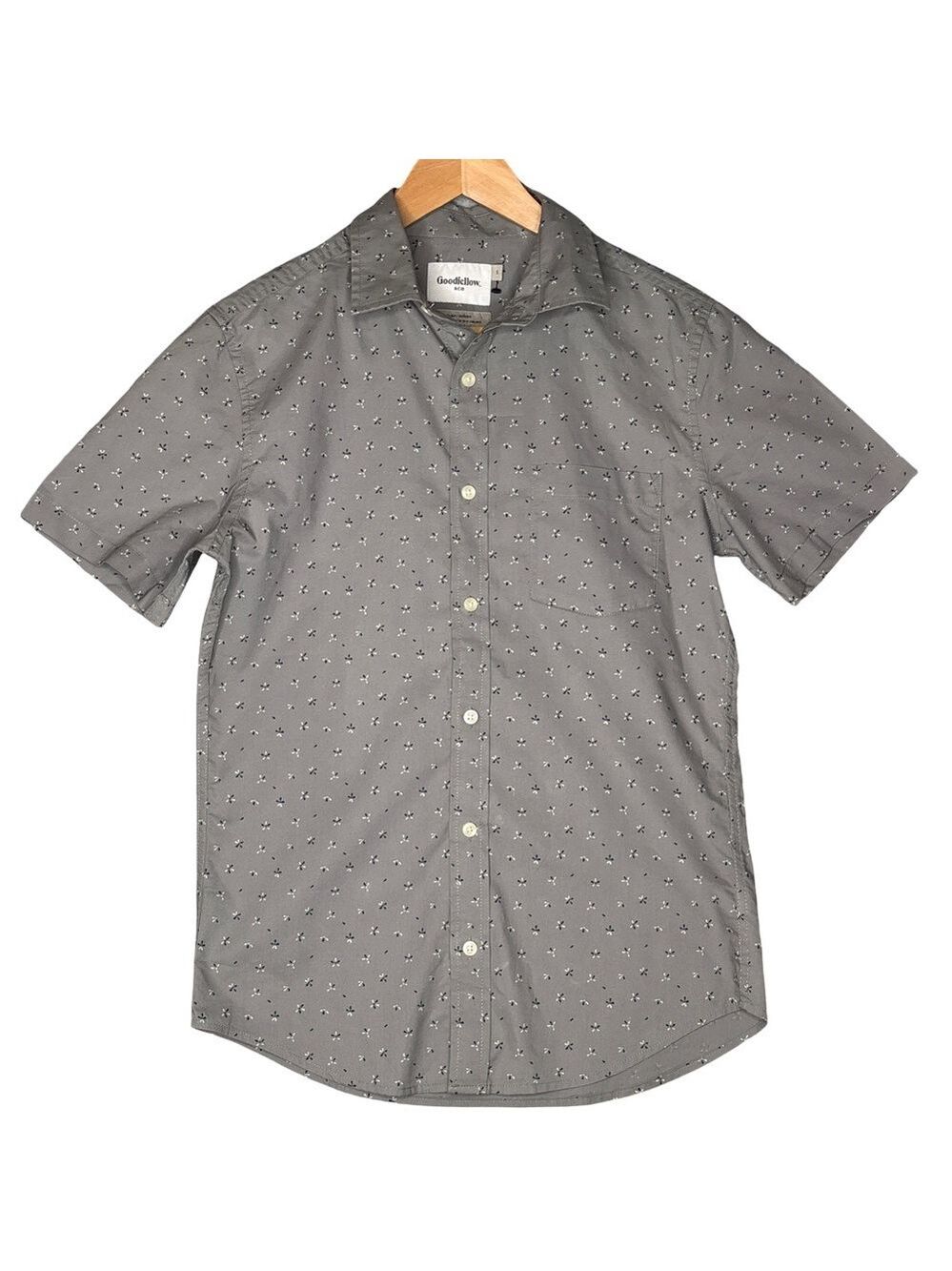 Goodfellow Men's Charcoal Short Sleeve Cotton Shirt Small